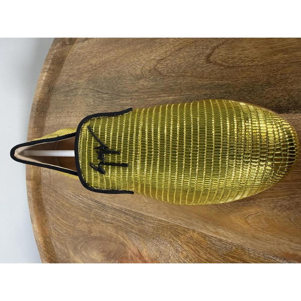Giuseppe Zanotti Gold Tetra Trend Loafers Slip-On EU 34 (US 4) Luxury Flats NWB - Picture 8 of 13